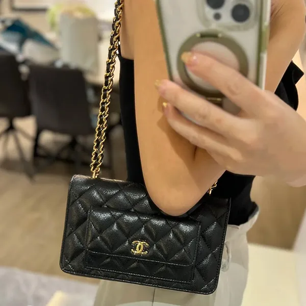 人気 シャネル チェーンウォレット 偽物 キャビア ショルダー バッグ AP3464 B13649 94305