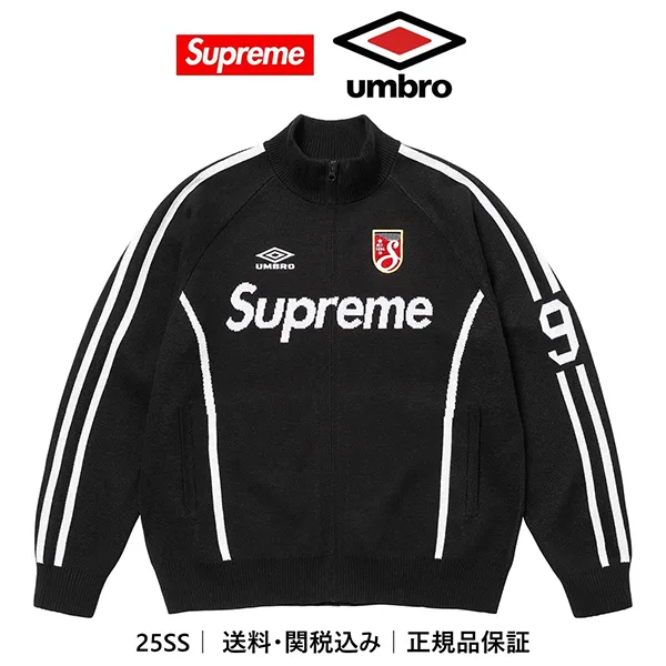 【追跡付き発送で安心】【シュプリーム Umbro 偽物】 Zip Up Sweater Black 25912