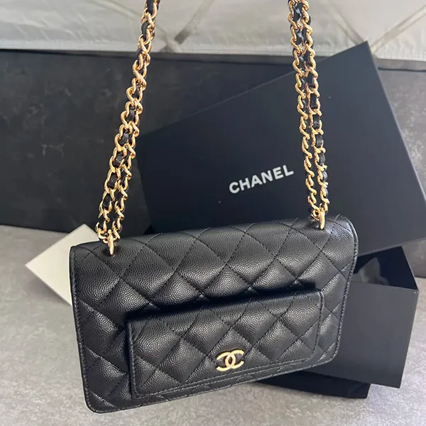 人気 シャネル チェーンウォレット 偽物 キャビア ショルダー バッグ AP3464 B13649 94305