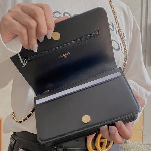 人気 シャネル チェーンウォレット 偽物 キャビア ショルダー バッグ AP3464 B13649 94305