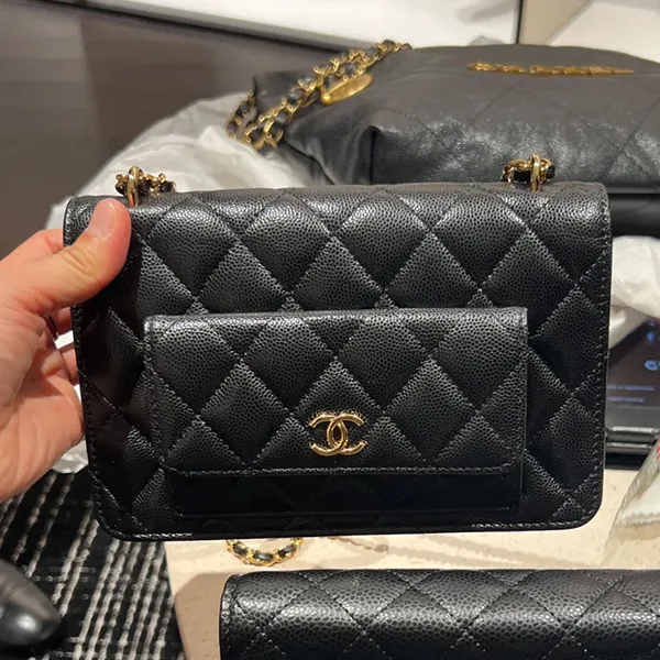 人気 シャネル チェーンウォレット 偽物 キャビア ショルダー バッグ AP3464 B13649 94305