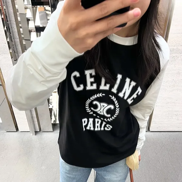 カジュアル【セリーヌ】長袖 ルーズTシャツ 偽物 コットンジャージー ce25941