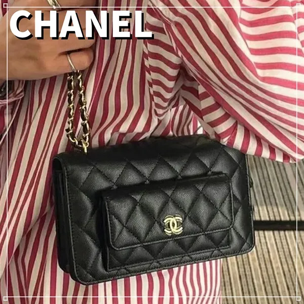 人気 シャネル チェーンウォレット 偽物 キャビア ショルダー バッグ AP3464 B13649 94305