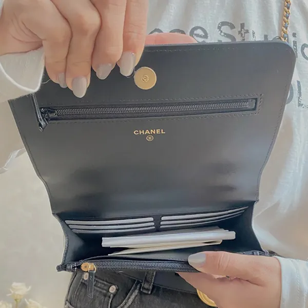 人気 シャネル チェーンウォレット 偽物 キャビア ショルダー バッグ AP3464 B13649 94305