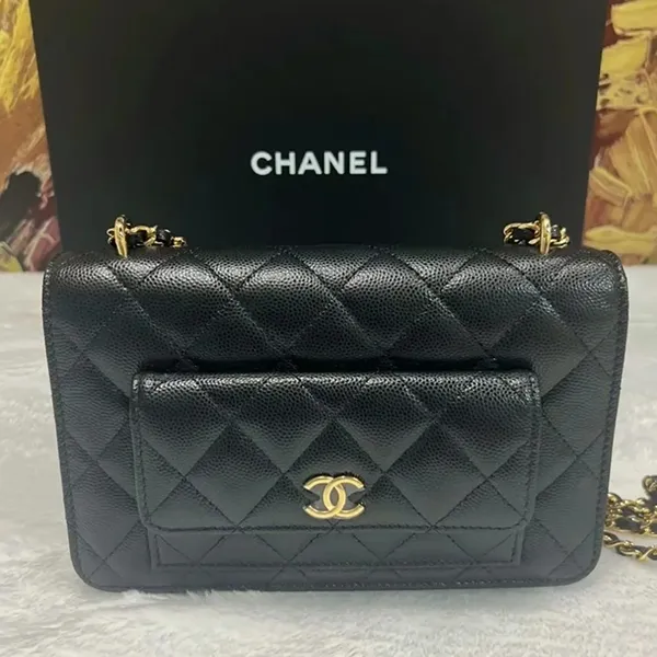 人気 シャネル チェーンウォレット 偽物 キャビア ショルダー バッグ AP3464 B13649 94305