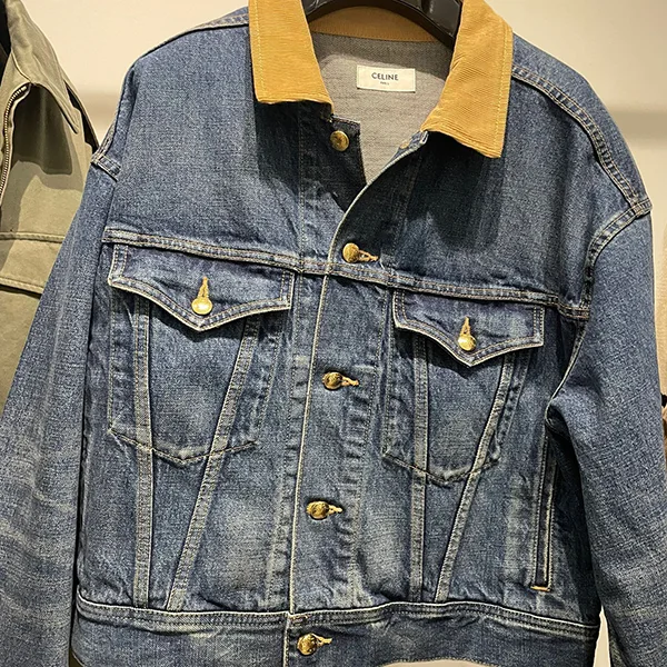 【セリーヌ】デニムジャケット コピー ロゴ刺繍 早い者勝ち！2Q493365M.07DU