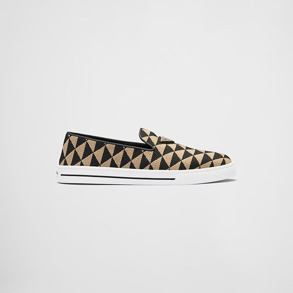 [プラダ]スリッポンシューズ 偽物 Embroidered fabric Slip-onShoes