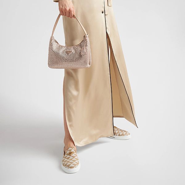 [プラダ]スリッポンシューズ 偽物 Embroidered fabric Slip-onShoes