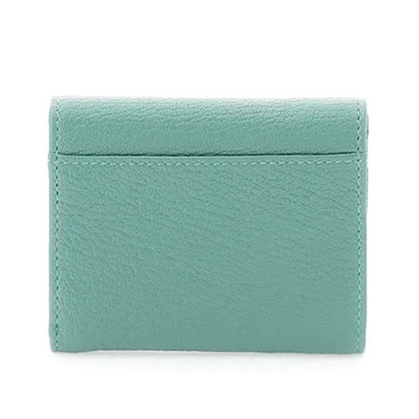 お洒落で可愛いミュウミュウ◆マドラス 偽物 レザー フラップ付折り財布5MH043 2AJB