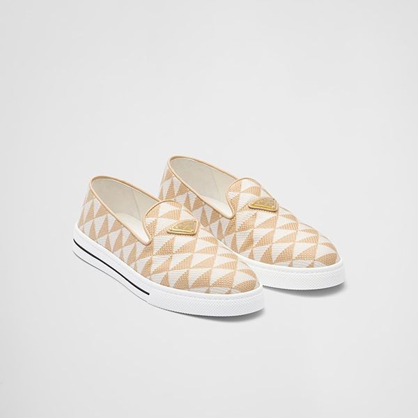 [プラダ]スリッポンシューズ 偽物 Embroidered fabric Slip-onShoes