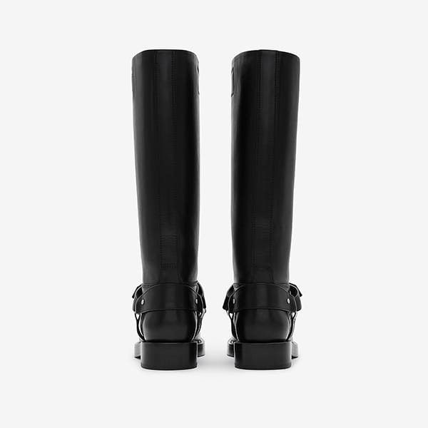 大人気!!新色!!バーバリー 偽物 レザー サドル トールブーツ 2色 80753791