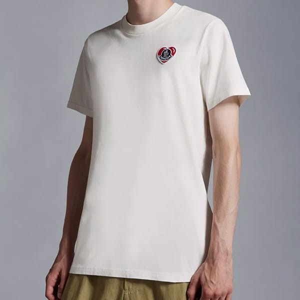 定番モンクレール ハート 刺繍ロゴパッチ コットンTシャツ コピー 4色 I20918C000418390T034