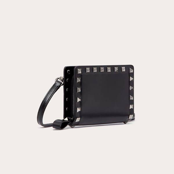 【かわいくて上品♪】ヴァレンティノ 偽物 ロックスタッズ カーフスキン ネックウォレット YP0U62ACV_0NO