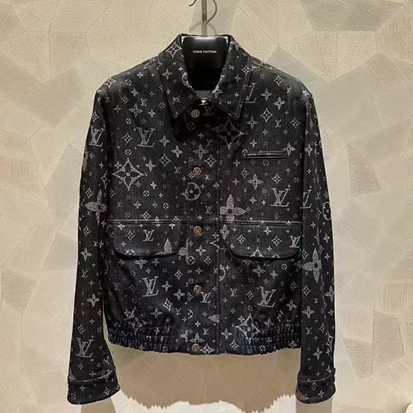 ルイヴィトン モノグラムプリントデニムジャケット 偽物 1AF316