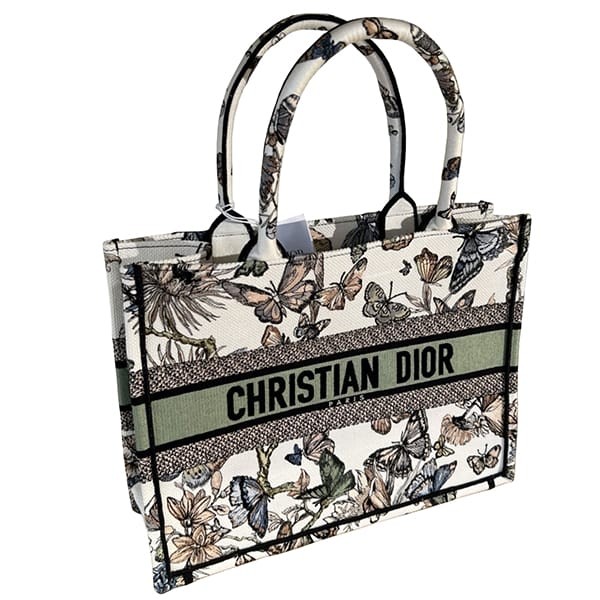 【ブティック】ディオール BOOK TOTE 偽物 バッグ ミディアム バタフライ ホワイト M1296ZESR_M20E