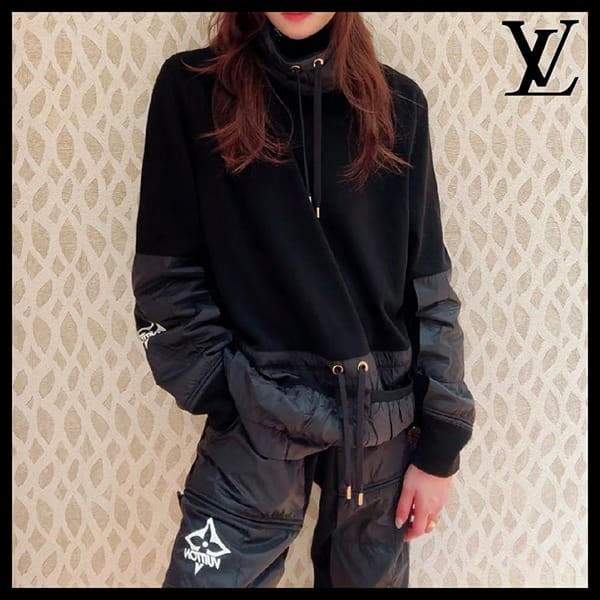 【セレブ多数愛用】ルイヴィトン LV Ski セーター ナイロン ブラック 偽物 1AC163