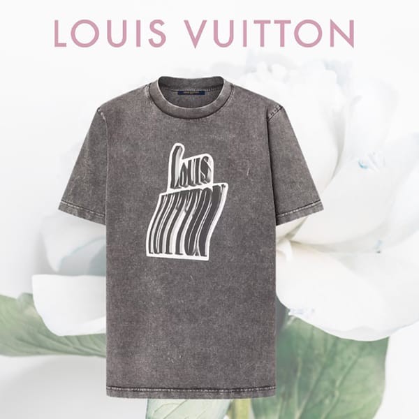 可愛いルイヴィトン 偽物 グラフィックLVシグネチャーTシャツ 1AFFE8