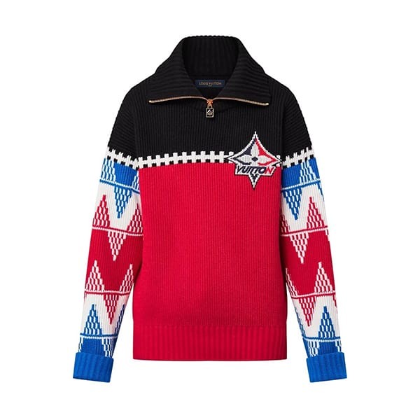 目を惹くカラールイヴィトン LV SKI トリコロールニットプルオーバー 偽物 1AC17J