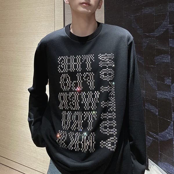 素敵なルイヴィトン エンベリッシュドロングスリーブウールTシャツ 偽物 1AFB92