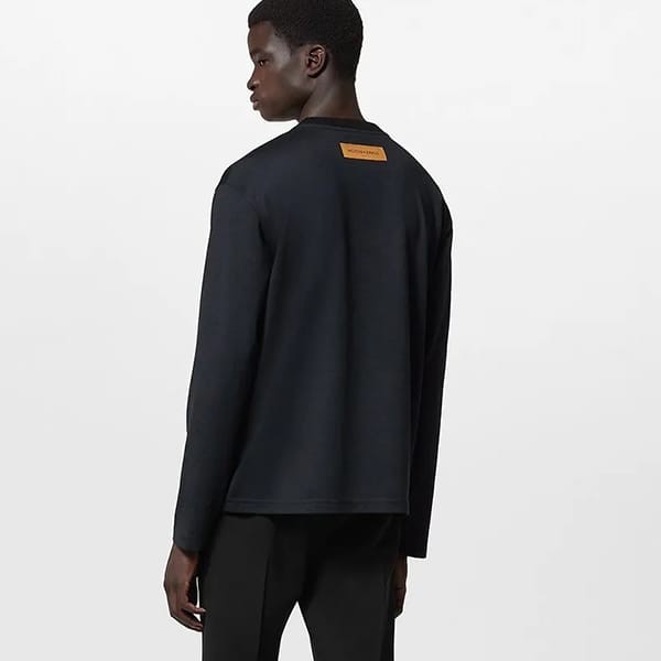 素敵なルイヴィトン エンベリッシュドロングスリーブウールTシャツ 偽物 1AFB92