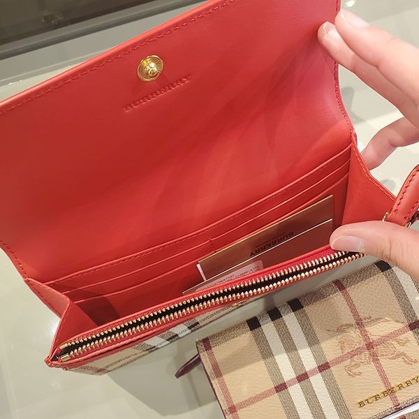 バーバリー 偽物★Harris Wallet ロゴ ハウスチェック 二つ折り 長財布 80328701