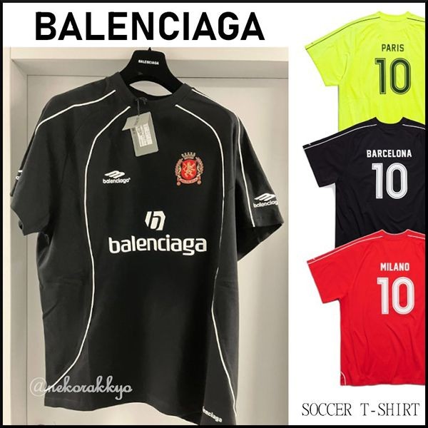 送料込追跡有バレンシアガ SOCCER T-SHIRT 偽物ユニフォームTシャツ777705TP