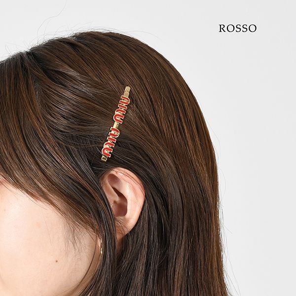 すぐ届ミュウミュウ エナメルロゴヘアクリップ N級品5IF146 2F6T