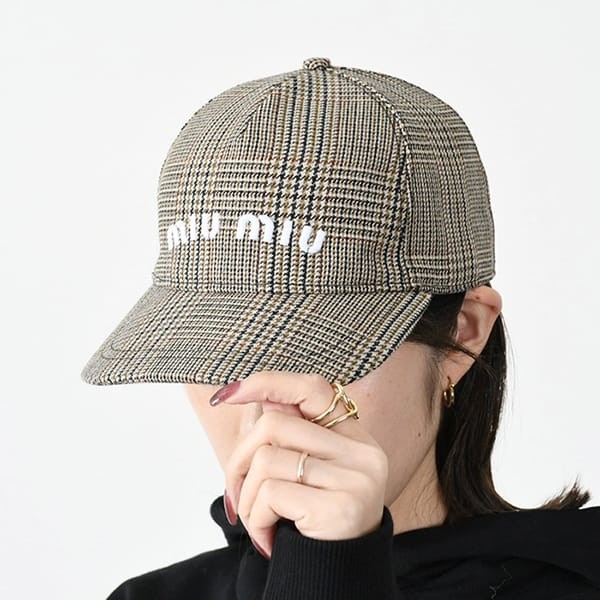 プレゼントに最適ミュウミュウ ウェールズチェックウールCAP キャップ 偽物 miu001