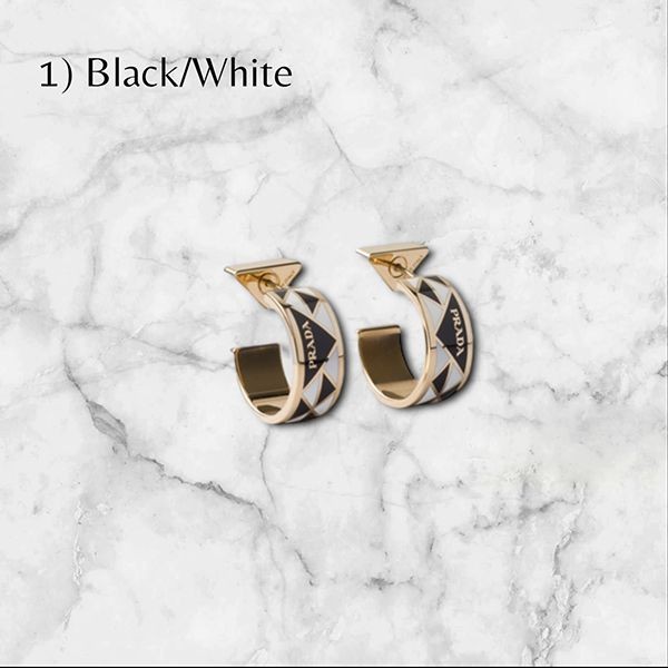 速達発送サービスプラダ エナメルメタル ピアス 偽物 Enameled metal earrings 1IO086