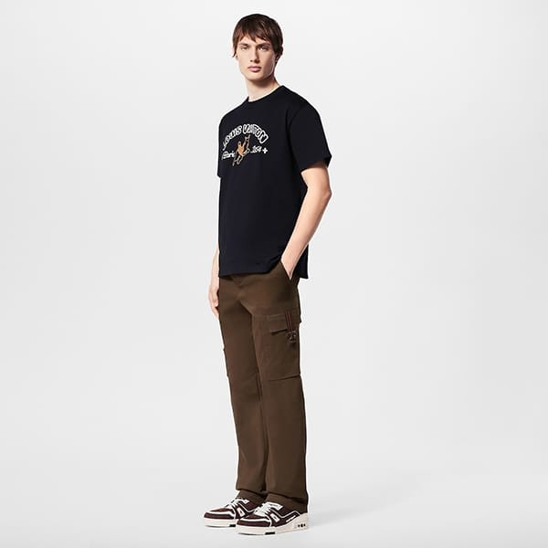 【カラバリ豊富】ルイヴィトン エンブロイダードコットンTシャツ パロディ lv665454