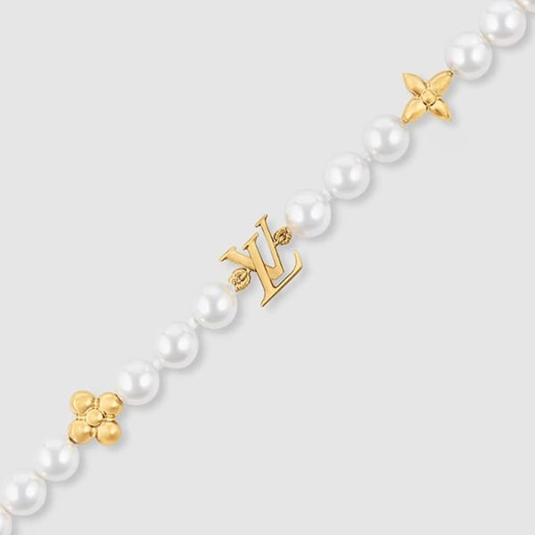ルイヴィトン ブレスレット 偽物 レジンパール ゴールド LV M1129A