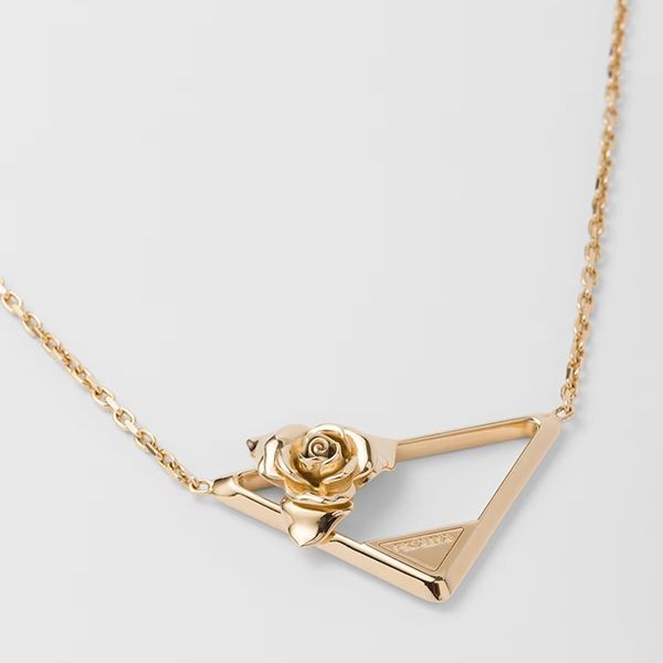 プレゼントに最適プラダ Metal necklace ローズ メタルネックレス偽物 1IC079_2AR3_F0056