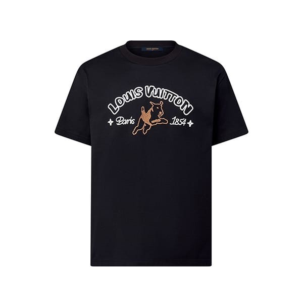 【カラバリ豊富】ルイヴィトン エンブロイダードコットンTシャツ パロディ lv665454