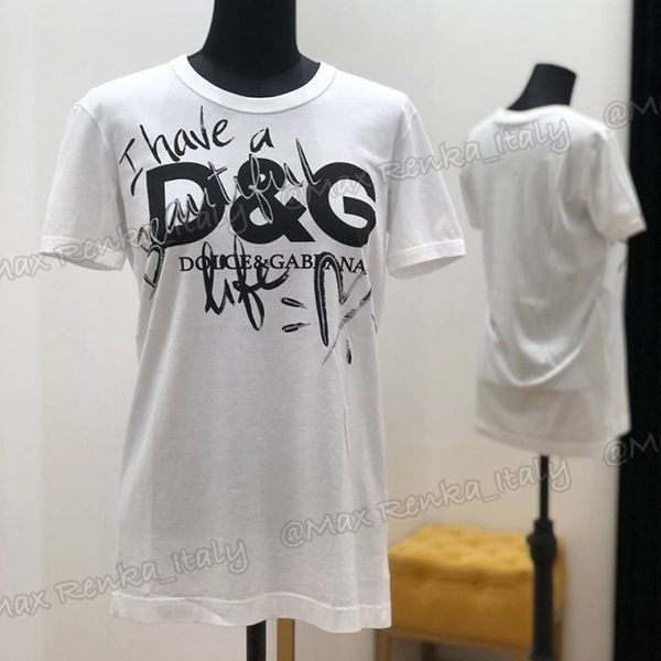 速達発送サービス【ドルガバ コピー Tシャツ】I Have A Beautiful LifeコットンTシャツdg071317