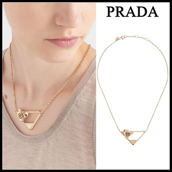 プレゼントに最適プラダ Metal necklace ローズ メタルネックレス偽物 1IC079_2AR3_F0056