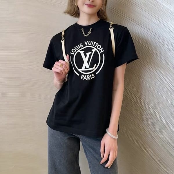 ルイヴィトン スーパーコピー 海外 tシャツ 半袖 チェーン ロゴ 3色 1aftty