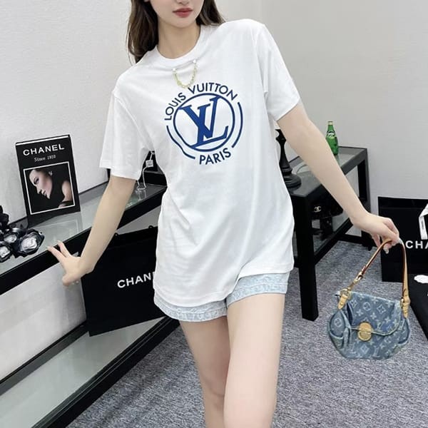 ルイヴィトン スーパーコピー 海外 tシャツ 半袖 チェーン ロゴ 3色 1aftty