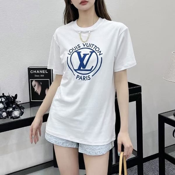 ルイヴィトン スーパーコピー 海外 tシャツ 半袖 チェーン ロゴ 3色 1aftty