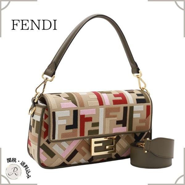 フェンディ ff刺繍 キャンバス バッグ 2way スーパーコピー 8br600anh4f1q6o