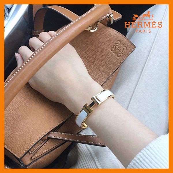 【エルメス クリックh 偽物】clic h bracelet ローズゴールドブレスレット h08274