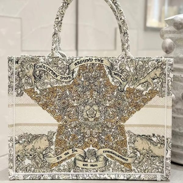 レプリカディオール ブックトート 偽物 ラテカラー刺繍 ミディアム バッグ 3色 m1296zedp_m01e