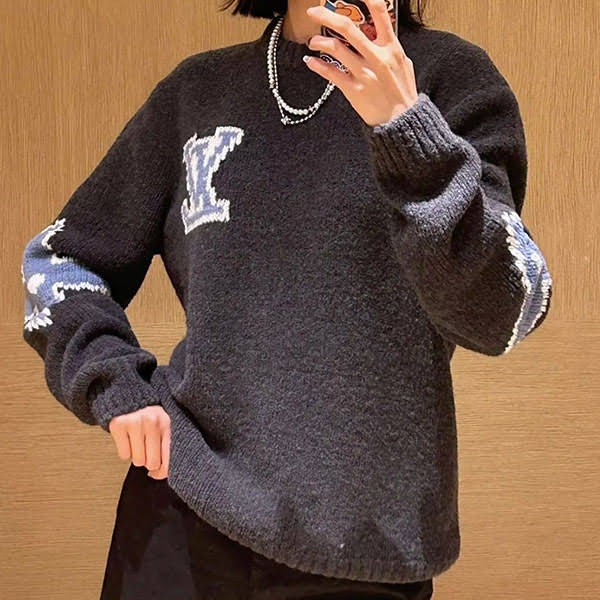 定番ルイヴィトン n級品 ウールミックス ニットセーター ロゴ入 1agjh2