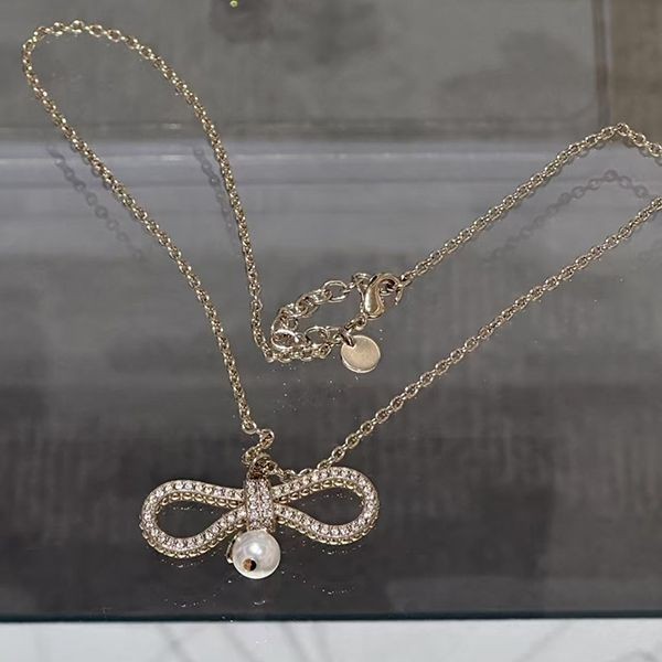 【かわいくて上品♪】【上品なリボンが可愛い♡】ディオール リボンパールネックレス 偽物 N3125WOMCY