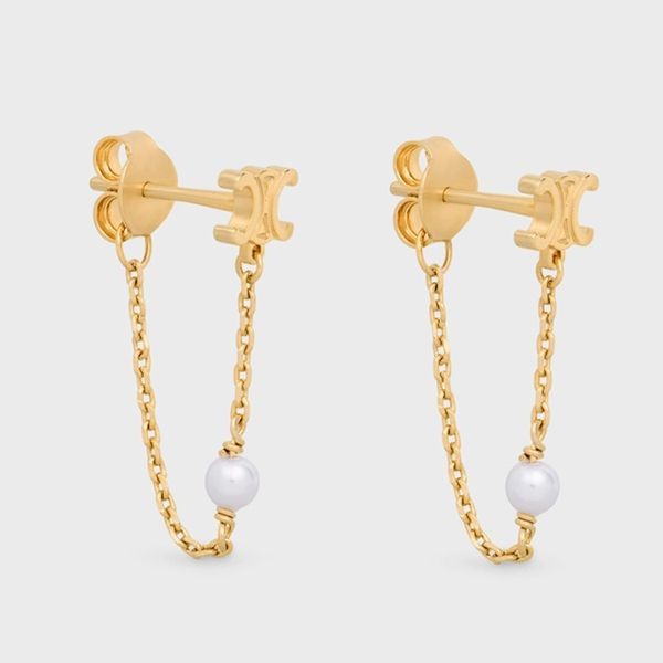 【キュート】セリーヌ チェーンパール ピアス 偽物　かわいい人気 ce1224