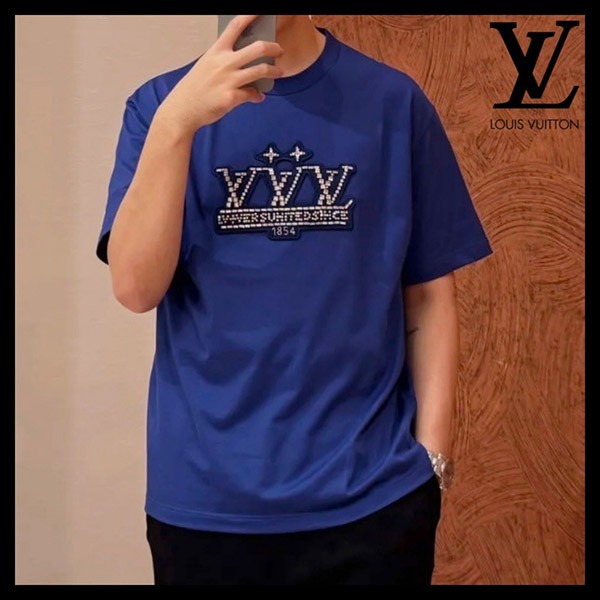 上質デザイン【シンプル☆】ルイヴィトン コピー エンベリッシュドコットンTシャツ 1AHCNN