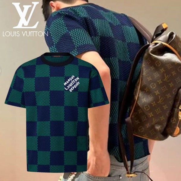 格安【存在感抜群☆】ルイヴィトンコピー LV ジャカード ダミエ 半袖Ｔシャツ 1AHBCV