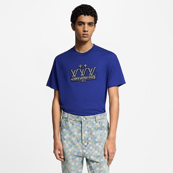 上質デザイン【シンプル☆】ルイヴィトン コピー エンベリッシュドコットンTシャツ 1AHCNN