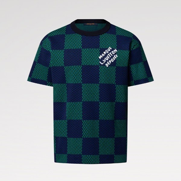 格安【存在感抜群☆】ルイヴィトンコピー LV ジャカード ダミエ 半袖Ｔシャツ 1AHBCV