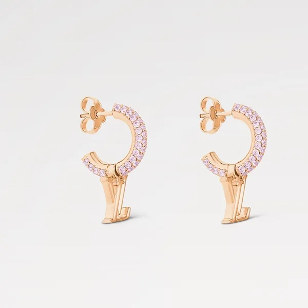 【即発】クリスタル輝く《ルイヴィトン》 ピアス コピー フープ LV アイコニック M01732