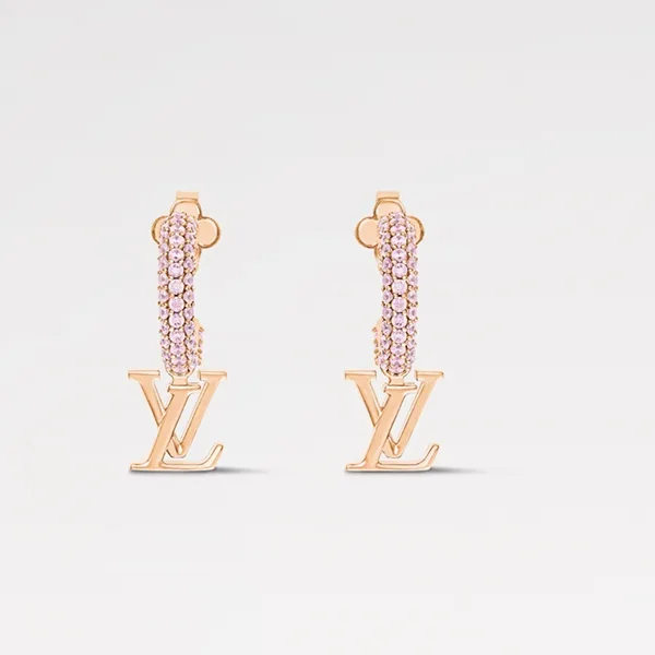 【即発】クリスタル輝く《ルイヴィトン》 ピアス コピー フープ LV アイコニック M01732